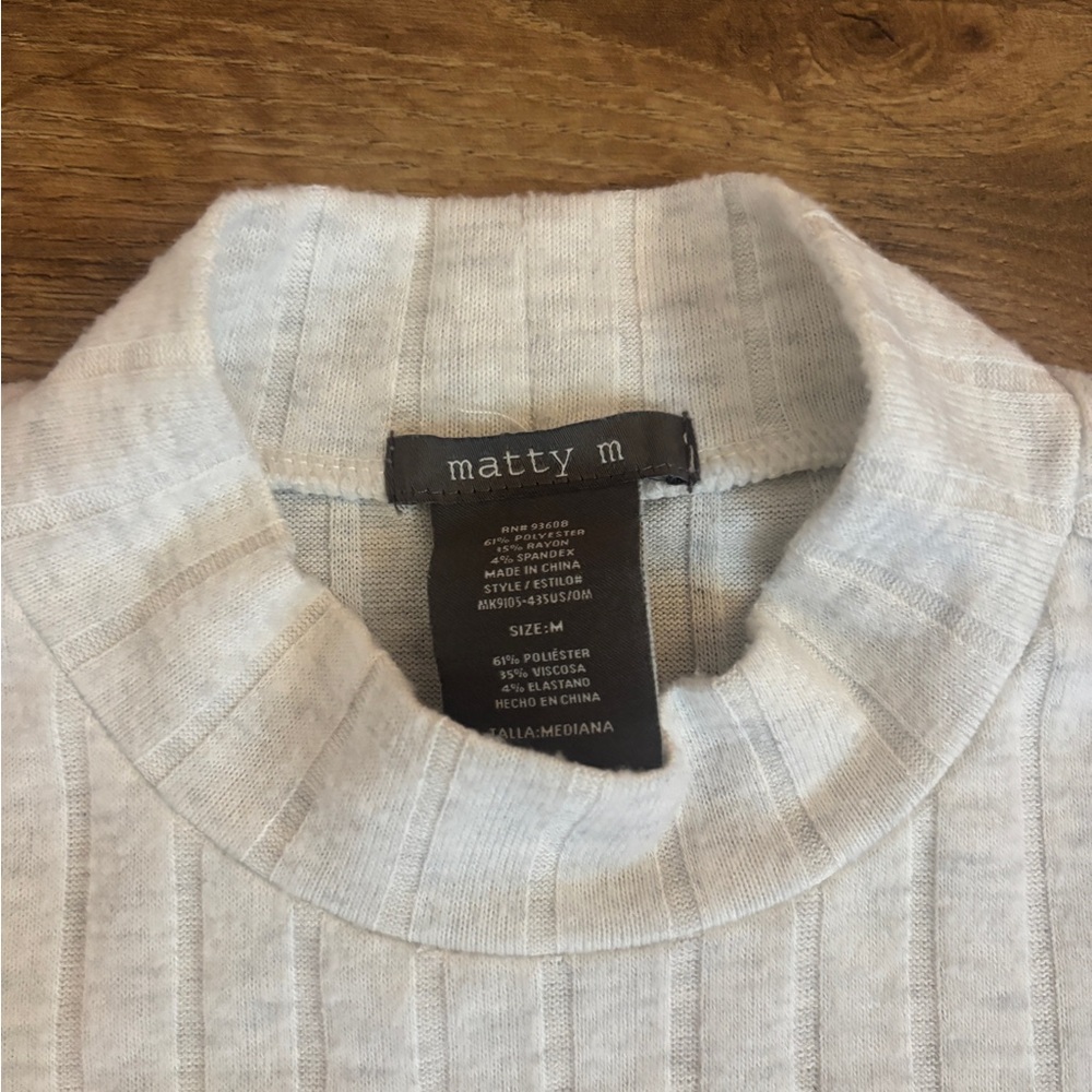 Matty M Light Gray Ribbed Sweater - Picture 5 of 6